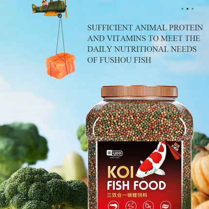 Koi Three-in-One Fish Food – 340g | Complete Nutrition for All Ages