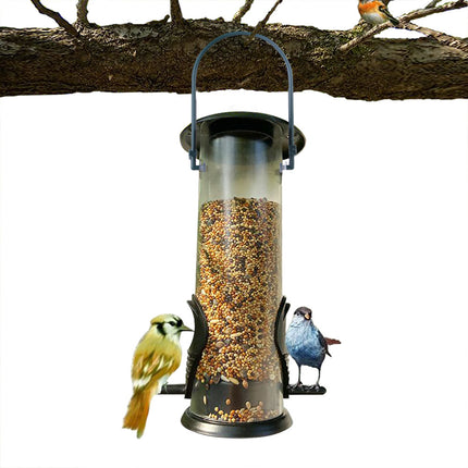 Hanging Bird Feeder for Garden – Outdoor Food Dispenser & Tree Decor (PVC & Metal)