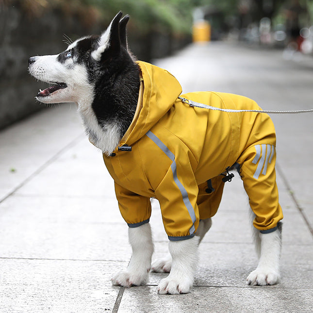 Waterproof Dog Raincoat with Reflective Straps & Hood – Lightweight Rain Jacket for Small & Medium Dogs