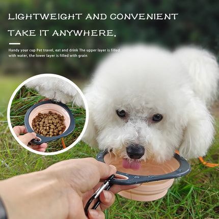 Collapsible Silicone Dog Travel Bowls – Portable Pet Food & Water Dish (Set of 3 with Carabiners)