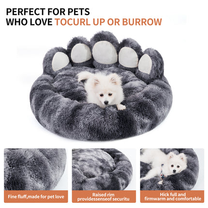 Cozy Bear Paw Dog Bed – Plush Pet Sofa for Small & Medium Dogs & Cats