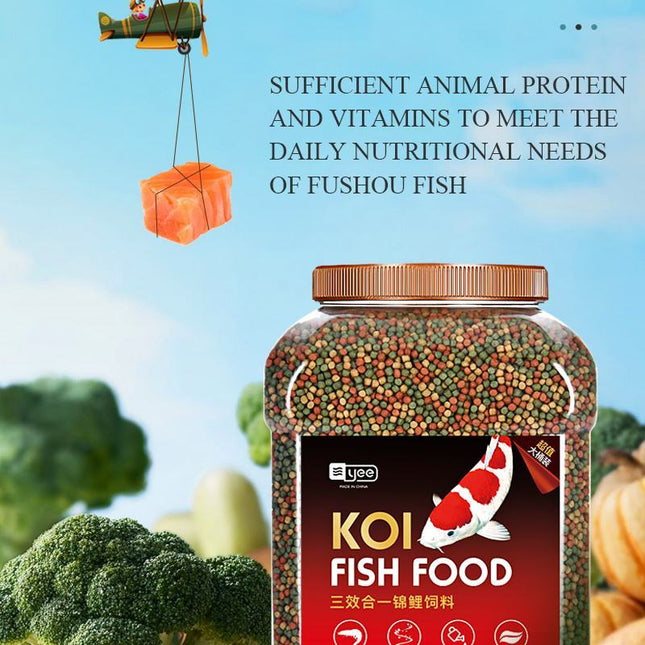Koi Three-in-One Fish Food – 340g | Complete Nutrition for All Ages