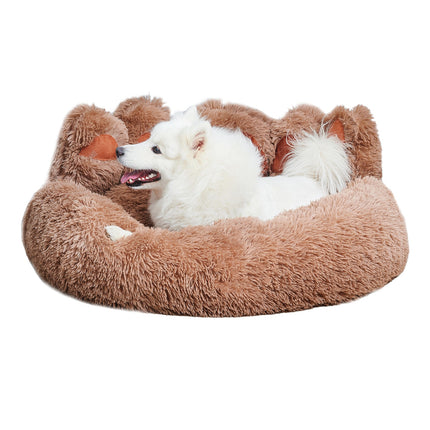 Cozy Bear Paw Dog Bed – Plush Pet Sofa for Small & Medium Dogs & Cats