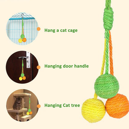 Cat Scratcher Sisal Rope Ball Toy – Chewable, Rolling & Interactive Play for Kittens & Small Pets