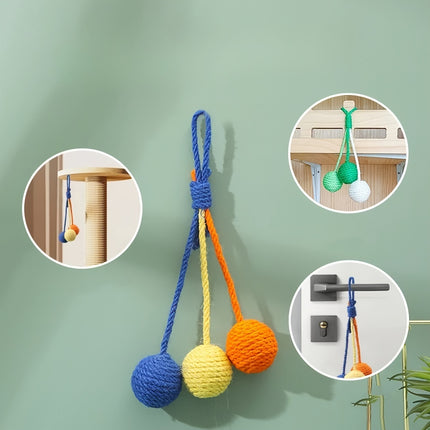 Cat Scratcher Sisal Rope Ball Toy – Chewable, Rolling & Interactive Play for Kittens & Small Pets