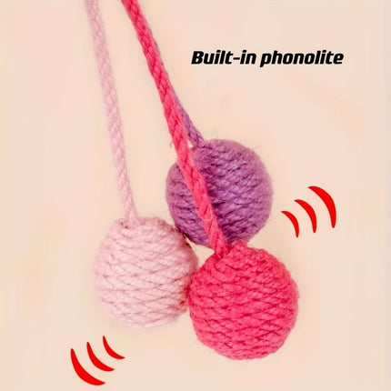 Cat Scratcher Sisal Rope Ball Toy – Chewable, Rolling & Interactive Play for Kittens & Small Pets