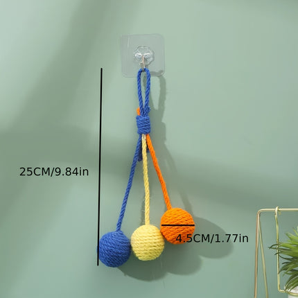Cat Scratcher Sisal Rope Ball Toy – Chewable, Rolling & Interactive Play for Kittens & Small Pets