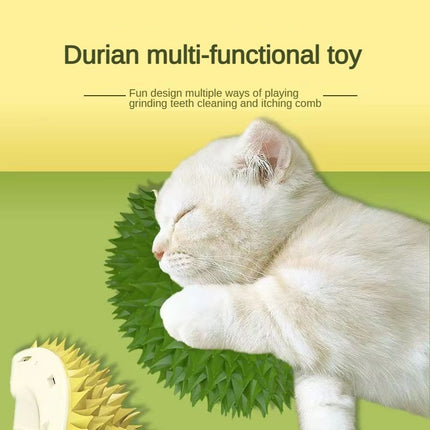 Durian Cat Self-Grooming Brush – Wall-Mounted Scratch & Massage Toy | Dental & Molar Enrichment for Cats & Dogs