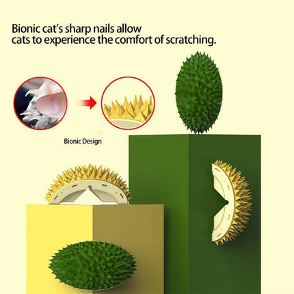 Durian Cat Self-Grooming Brush – Wall-Mounted Scratch & Massage Toy | Dental & Molar Enrichment for Cats & Dogs