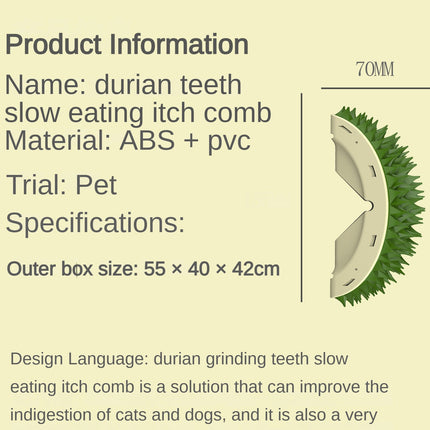 Durian Cat Self-Grooming Brush – Wall-Mounted Scratch & Massage Toy | Dental & Molar Enrichment for Cats & Dogs
