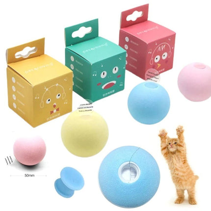 Interactive Gravity Ball Cat Toy – Smart Touch Squeak Ball with Animal Sounds & Catnip Option