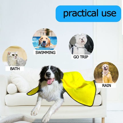 Quick-Dry Microfiber Dog Towels – Super Absorbent Pet Bath Towel for Dogs & Cats (Yellow)