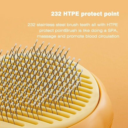 Pumpkin-Style Grooming Brush for Cats & Dogs – Self-Cleaning Needle Comb for Hair Removal & Undercoat Care
