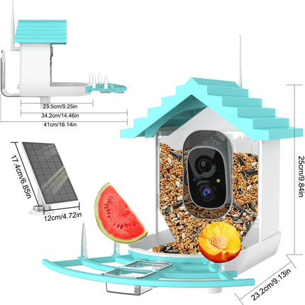 Smart Bird Feeder with Camera – Solar Powered, AI Bird Identifier, 2K Video & Instant Alerts