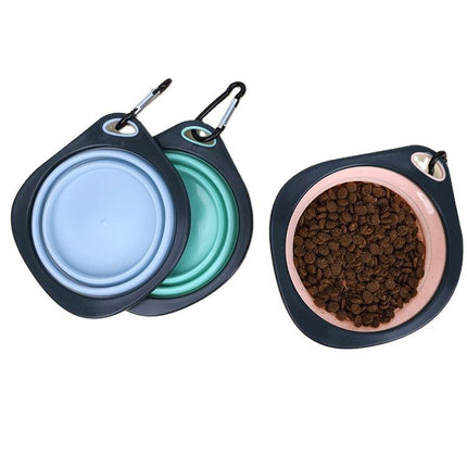 Collapsible Silicone Dog Travel Bowls – Portable Pet Food & Water Dish (Set of 3 with Carabiners)