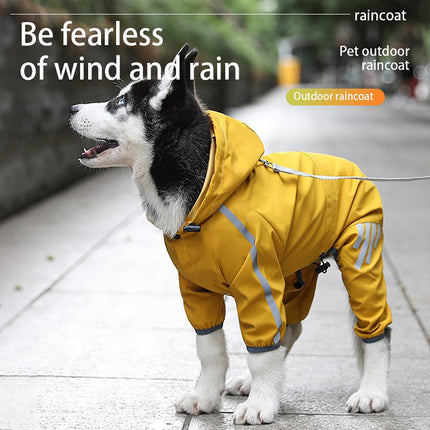 Waterproof Dog Raincoat with Reflective Straps & Hood – Lightweight Rain Jacket for Small & Medium Dogs