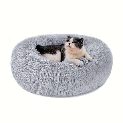 Calming Cat Bed – Round Donut Cuddler for Cats & Small Dogs | Non-Slip & Machine Washable