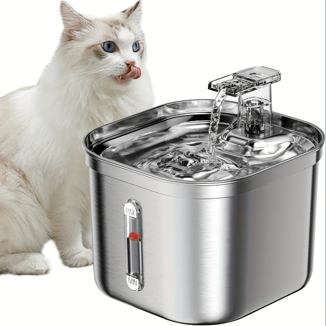 Stainless Steel Dog Water Fountain β 73oz Automatic Pet Water Dispenser with Ultra-Quiet Pump & 3 Filters