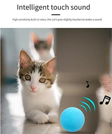 Interactive Gravity Ball Cat Toy – Smart Touch Squeak Ball with Animal Sounds & Catnip Option