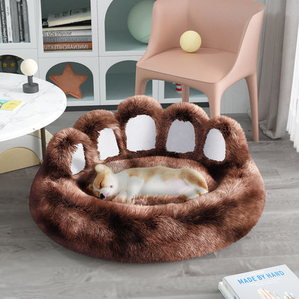 Cozy Bear Paw Dog Bed – Plush Pet Sofa for Small & Medium Dogs & Cats