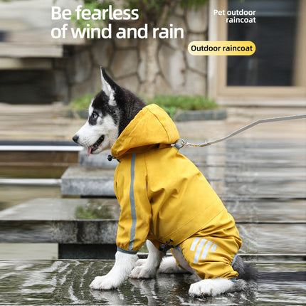 Waterproof Dog Raincoat with Reflective Straps & Hood – Lightweight Rain Jacket for Small & Medium Dogs