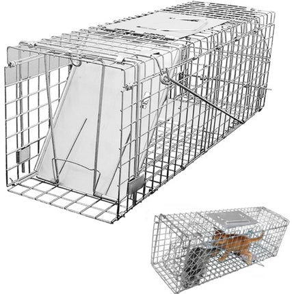 Humane Live Animal Trap Cage – Folding Steel Cage for Possum, Rabbit, Cat, Fox & More (66cm)