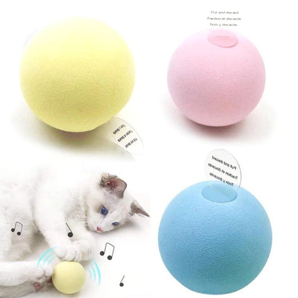 Interactive Gravity Ball Cat Toy – Smart Touch Squeak Ball with Animal Sounds & Catnip Option