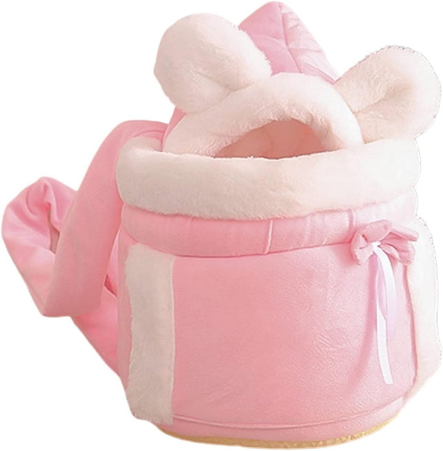Cat Bed - Backpack for Pet Travel - Can be used as a cat basket indoors - Side pockets to keep your hands warm - Wide shoulder straps - Best choice for traveling with small pets (Pink, Size L: 33*25*27)
