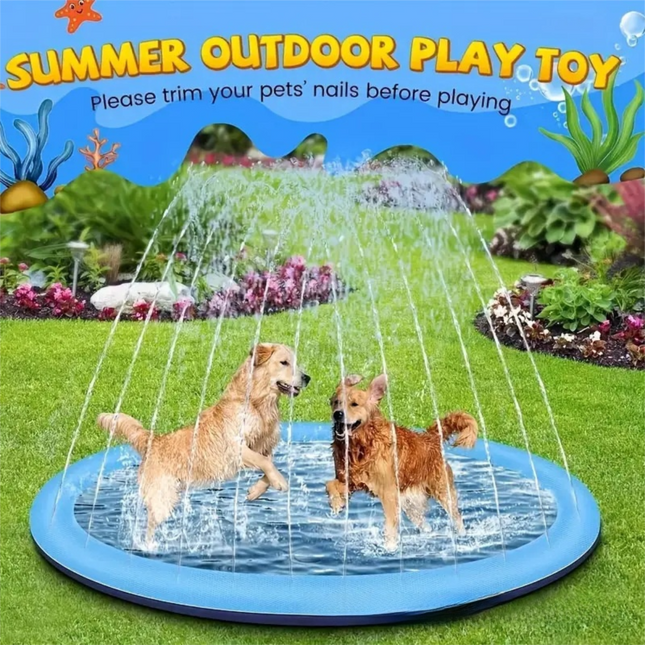 Portable Outdoor 1M Thickened Splash Pad for Pets & Kids - Summer Cooling Fountain for Backyard & Garden