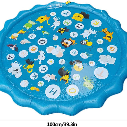 Portable Outdoor 1M Splash Pad for Pets & Kids(Alphabet Style) - Summer Cooling Fountain for Backyard & Garden