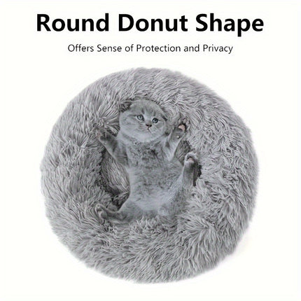 Calming Cat Bed – Round Donut Cuddler for Cats & Small Dogs | Non-Slip & Machine Washable