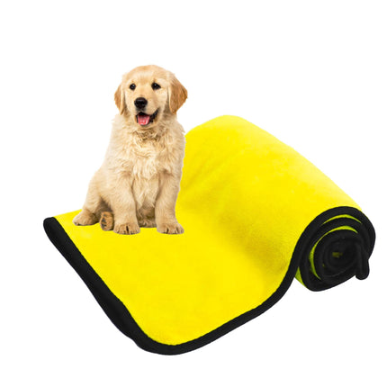 Quick-Dry Microfiber Dog Towels – Super Absorbent Pet Bath Towel for Dogs & Cats (Yellow)