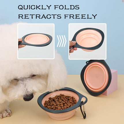 Collapsible Silicone Dog Travel Bowls – Portable Pet Food & Water Dish (Set of 3 with Carabiners)
