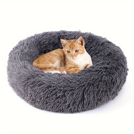 Calming Cat Bed – Round Donut Cuddler for Cats & Small Dogs | Non-Slip & Machine Washable