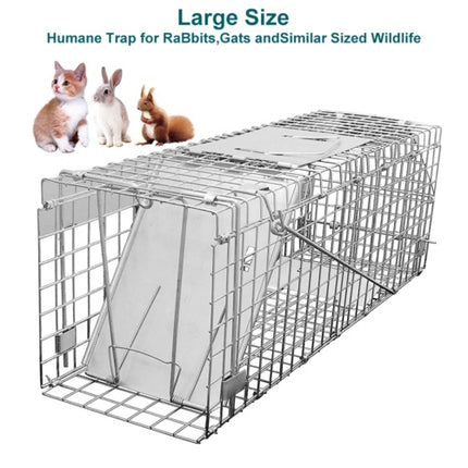 Humane Live Animal Trap Cage – Folding Steel Cage for Possum, Rabbit, Cat, Fox & More (66cm)