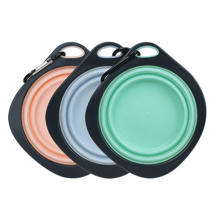 Collapsible Silicone Dog Travel Bowls – Portable Pet Food & Water Dish (Set of 3 with Carabiners)
