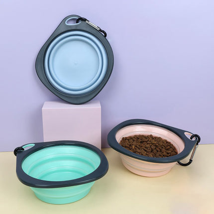 Collapsible Silicone Dog Travel Bowls – Portable Pet Food & Water Dish (Set of 3 with Carabiners)