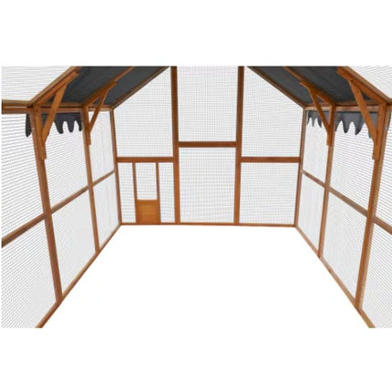 Outdoor Chicken Coop Enclosure – Large Walk-In Pet Playpen with Waterproof Roof (110")