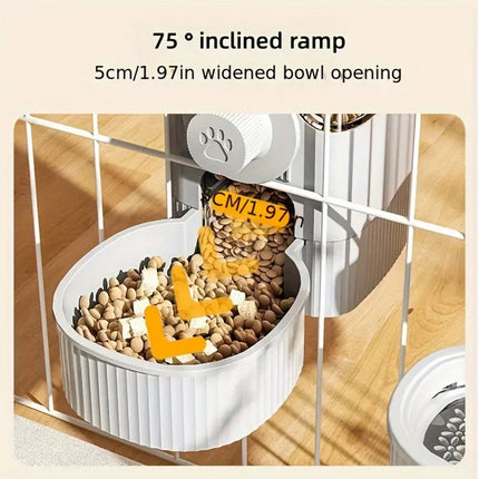 1.2L Automatic Pet Feeder with Water Dispenser – Cage Hanging Food Bowl for Cats, Puppies & Rabbits (Grey)
