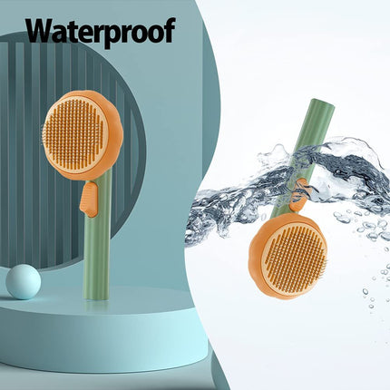Pumpkin-Style Grooming Brush for Cats & Dogs – Self-Cleaning Needle Comb for Hair Removal & Undercoat Care