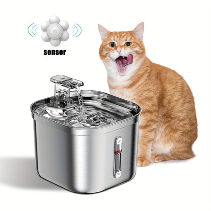 Stainless Steel Dog Water Fountain – 73oz Automatic Pet Water Dispenser with Ultra-Quiet Pump & 3 Filters